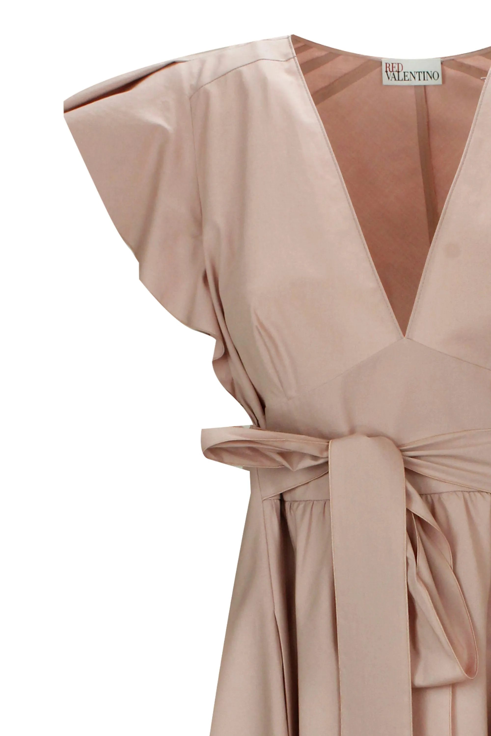 REDValentino V-Neck Ruffled Sleeved Dress