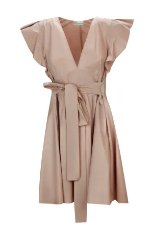 REDValentino V-Neck Ruffled Sleeved Dress
