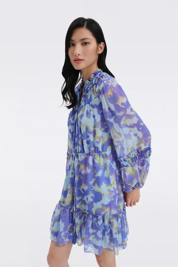 Scooter Chiffon Mini Dress in Clouds Orchid