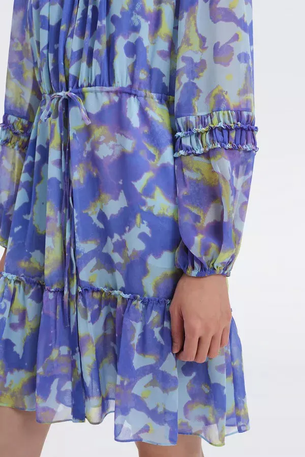 Scooter Chiffon Mini Dress in Clouds Orchid