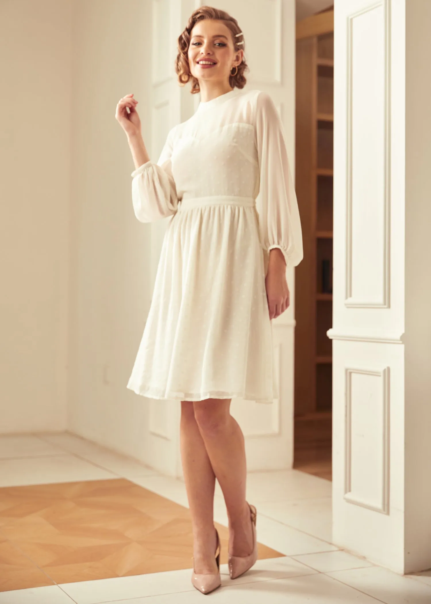 Sheerly Blessed In Bliss Fit and Flare Dress