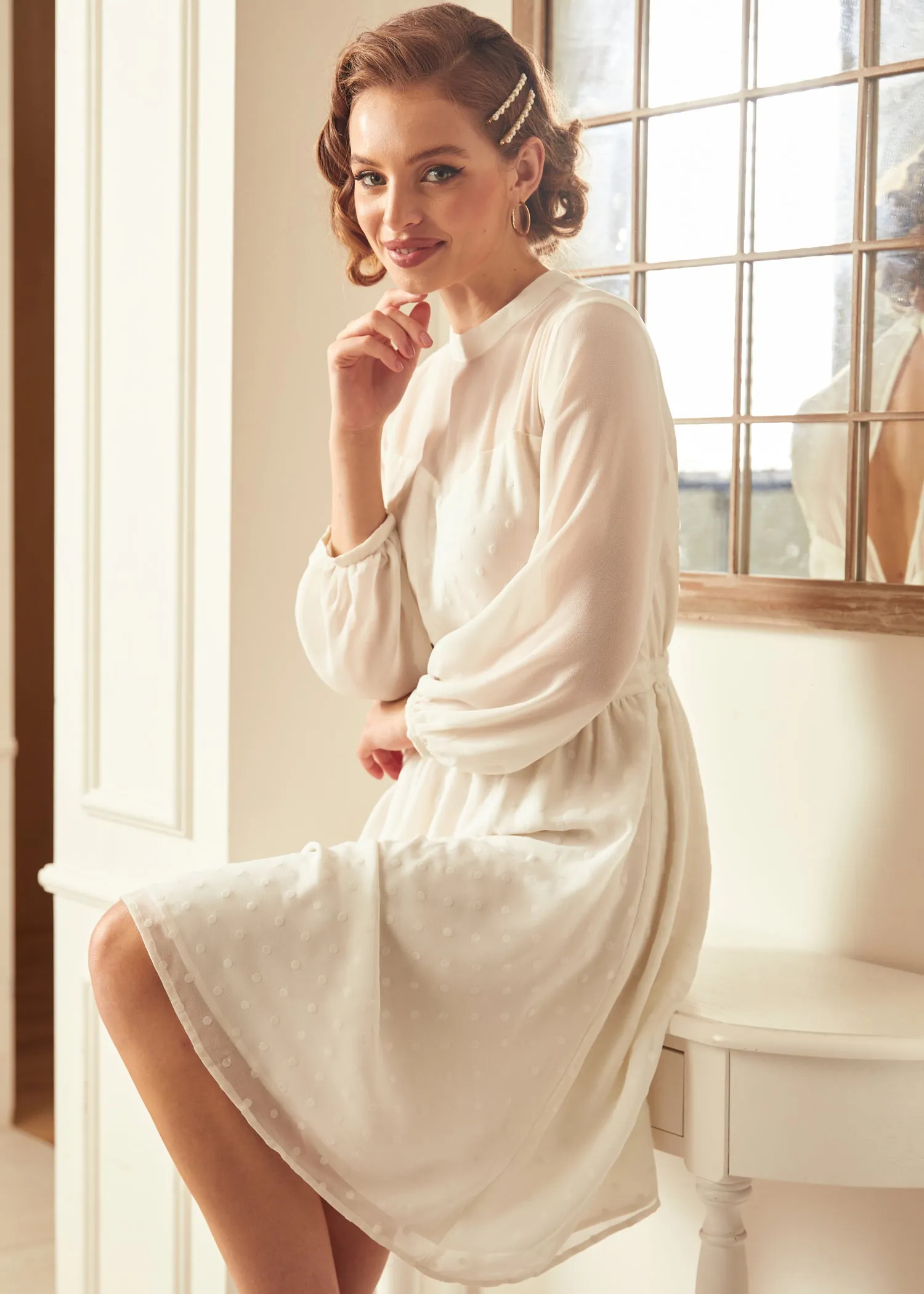Sheerly Blessed In Bliss Fit and Flare Dress
