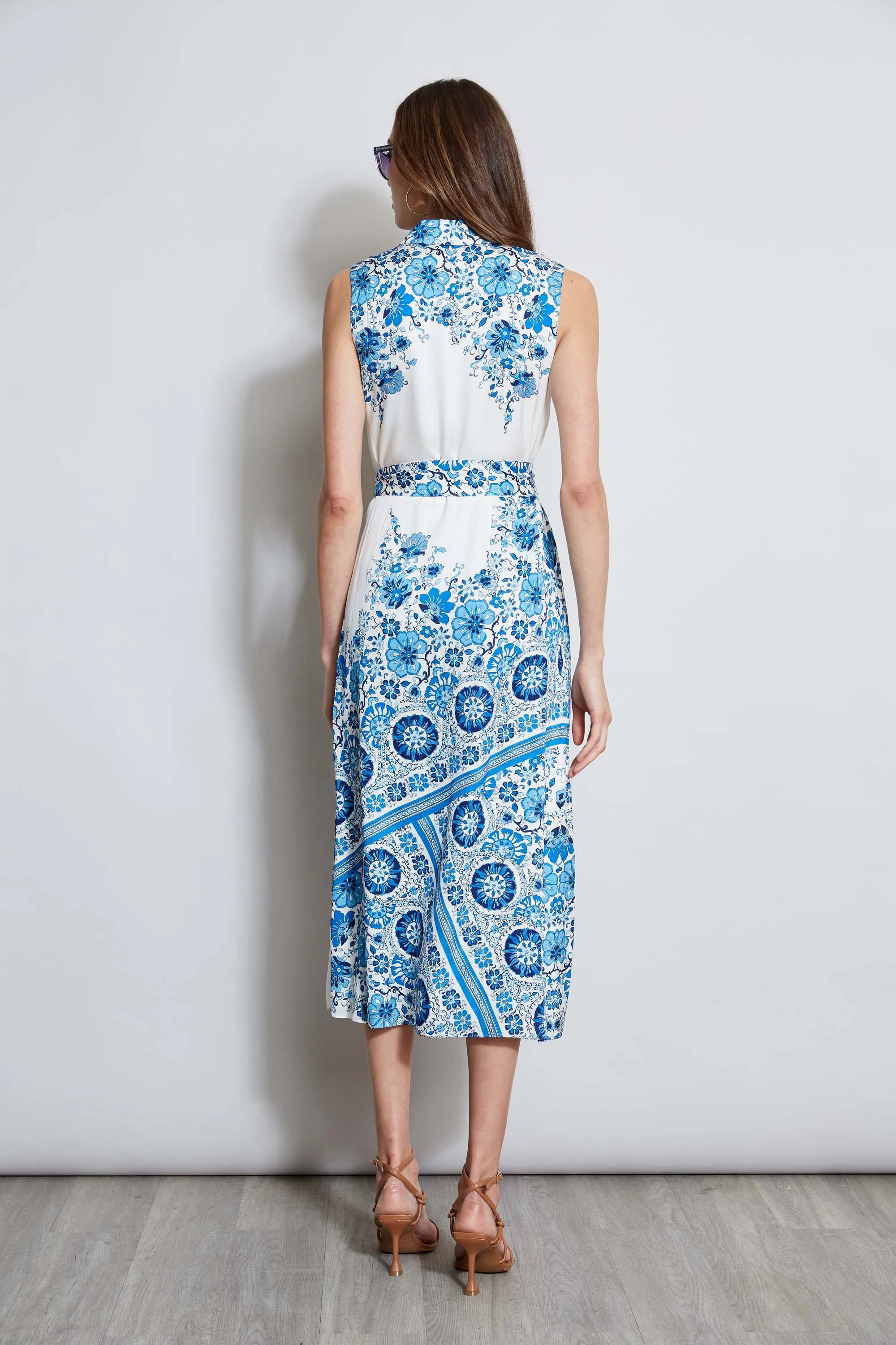 Silk Cascade Garden Shirt Dress