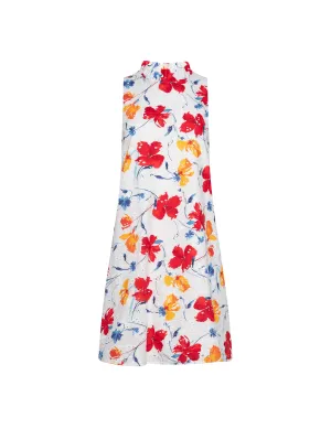 Sleeveless Shift With Ruffle Collar