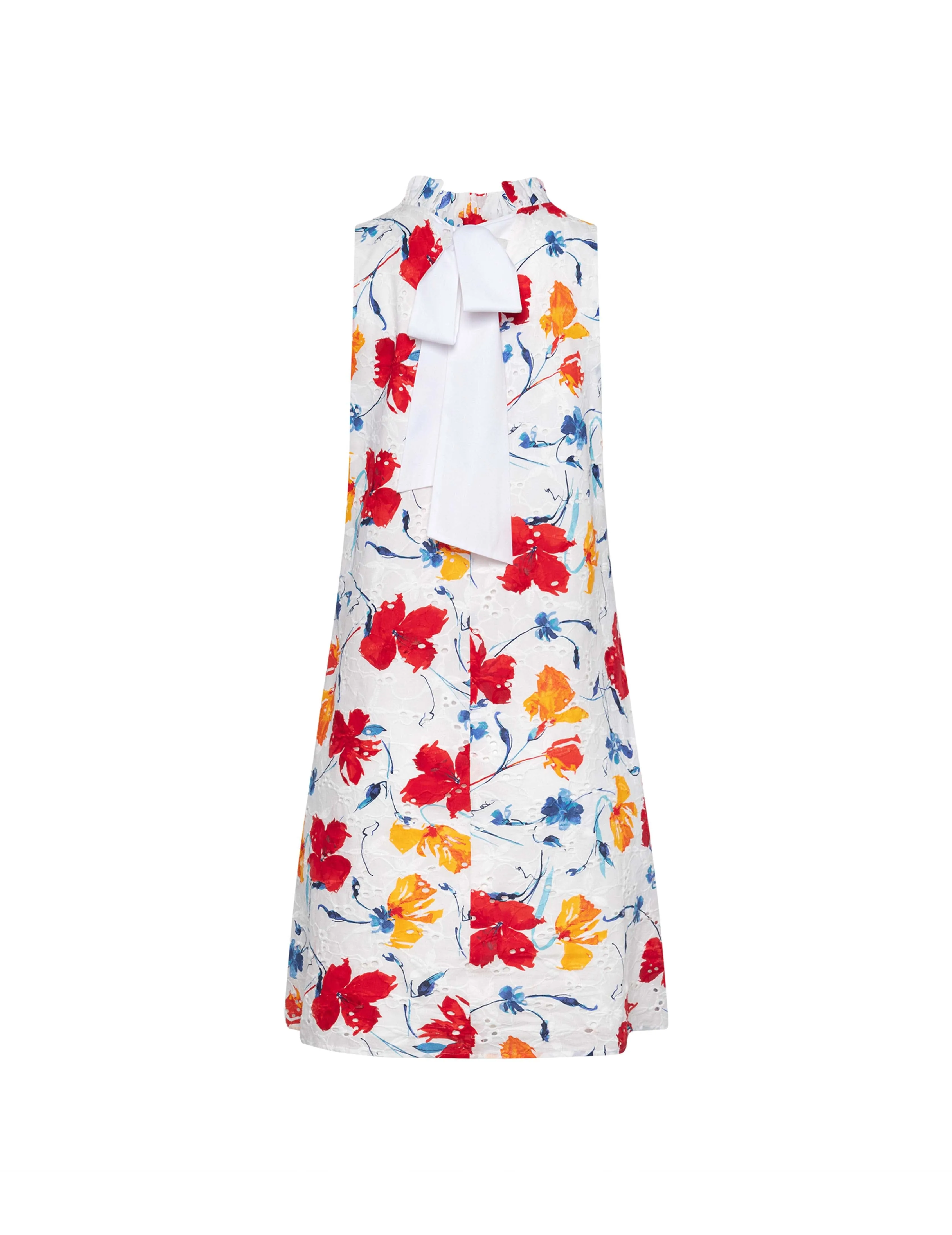 Sleeveless Shift With Ruffle Collar