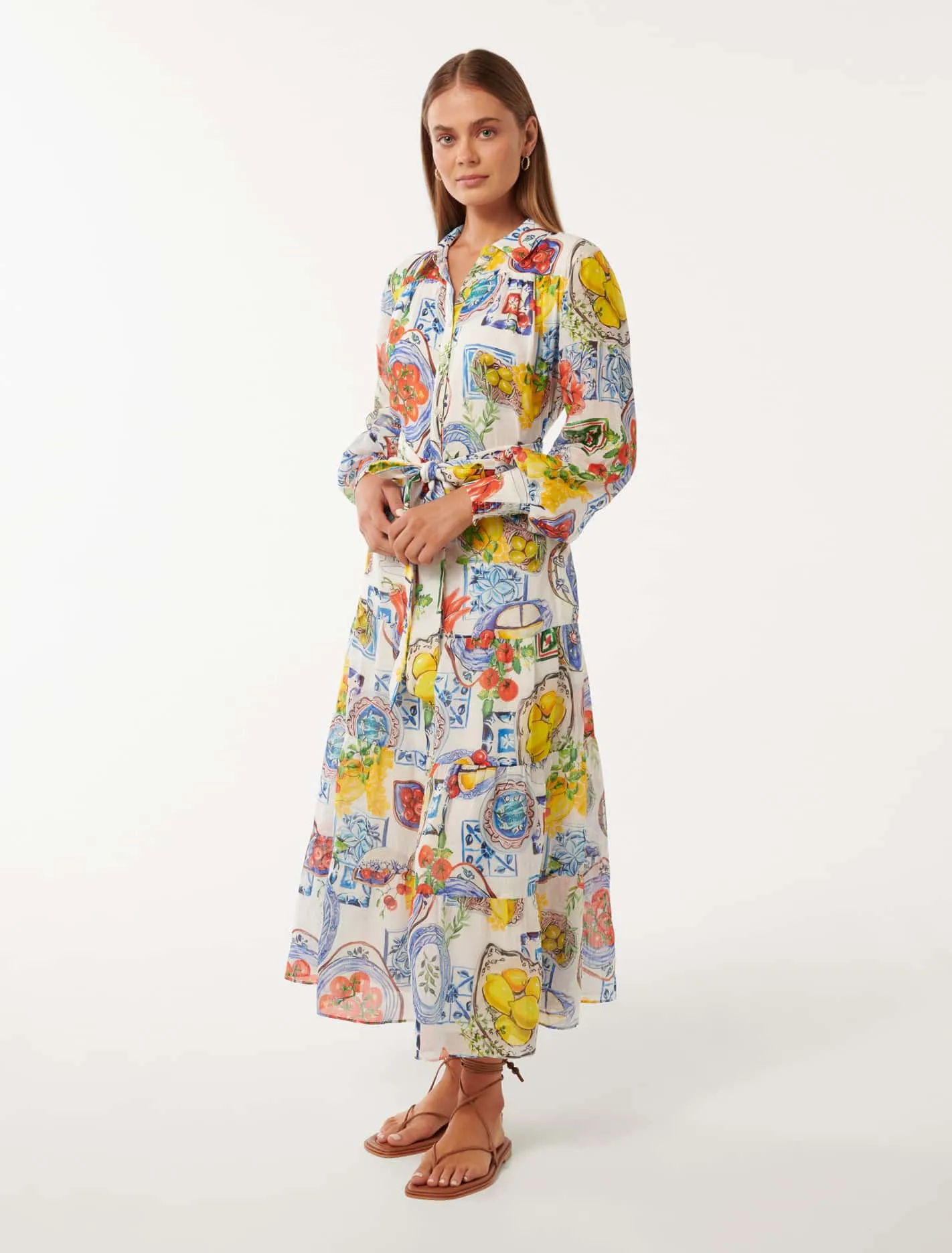 Sylvie Tiered Shirt Midi Dress
