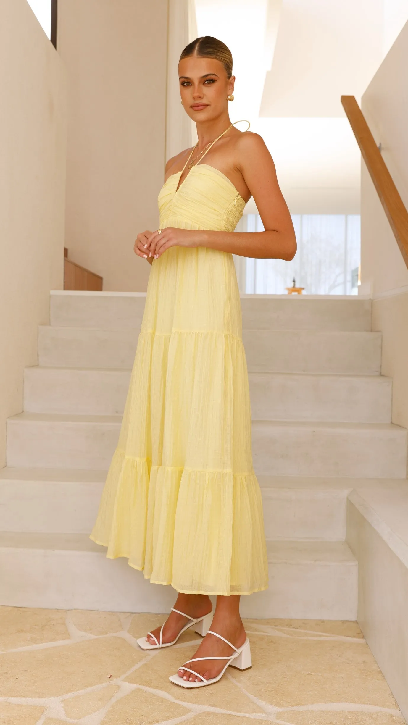 Taffeta Maxi Dress - Yellow