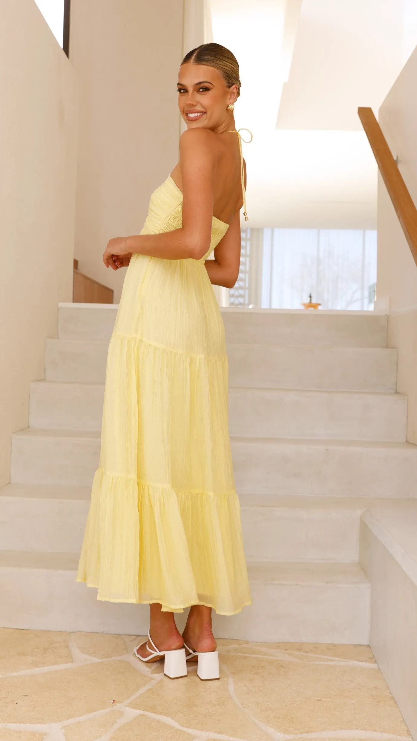 Taffeta Maxi Dress - Yellow