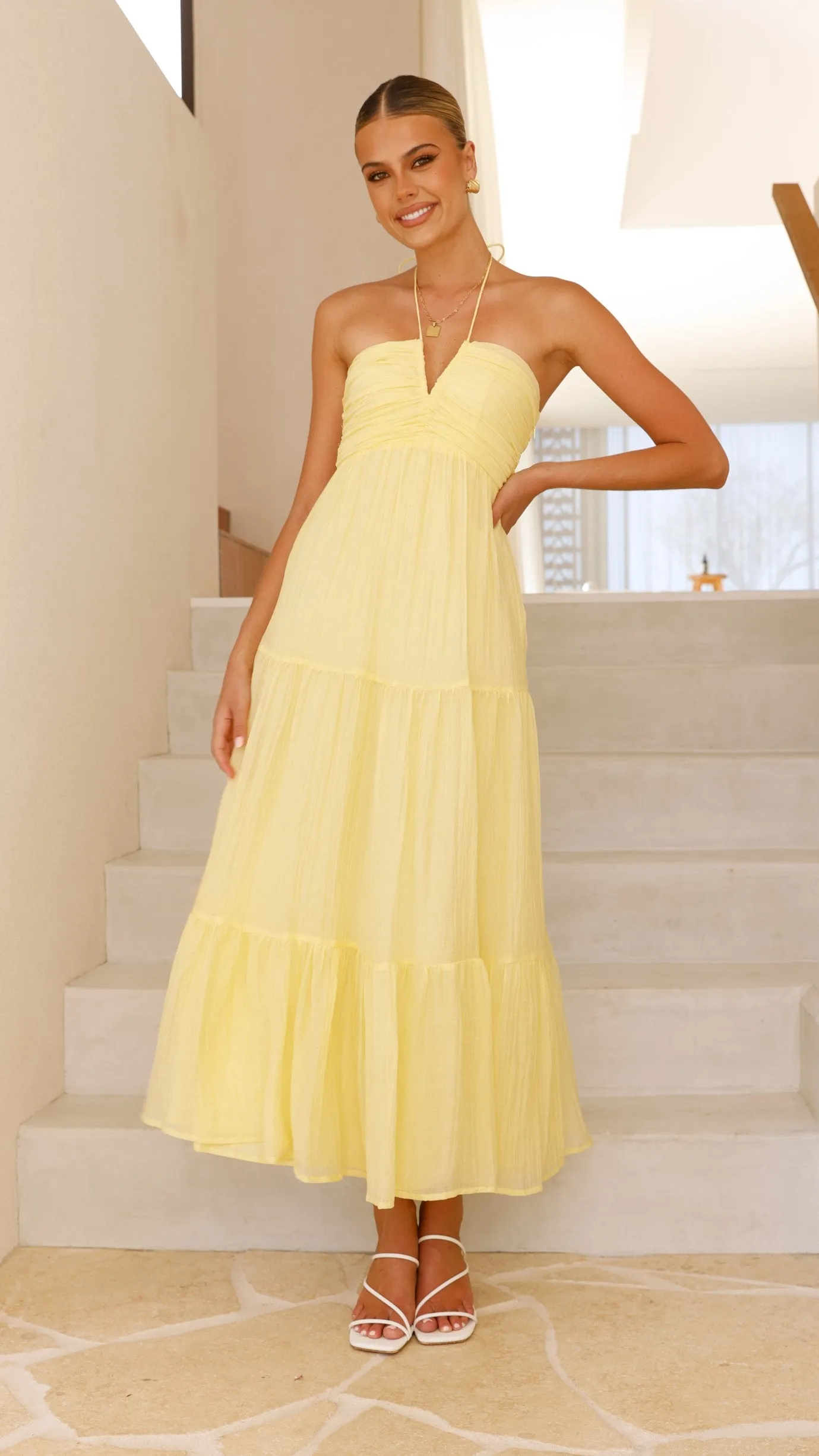 Taffeta Maxi Dress - Yellow