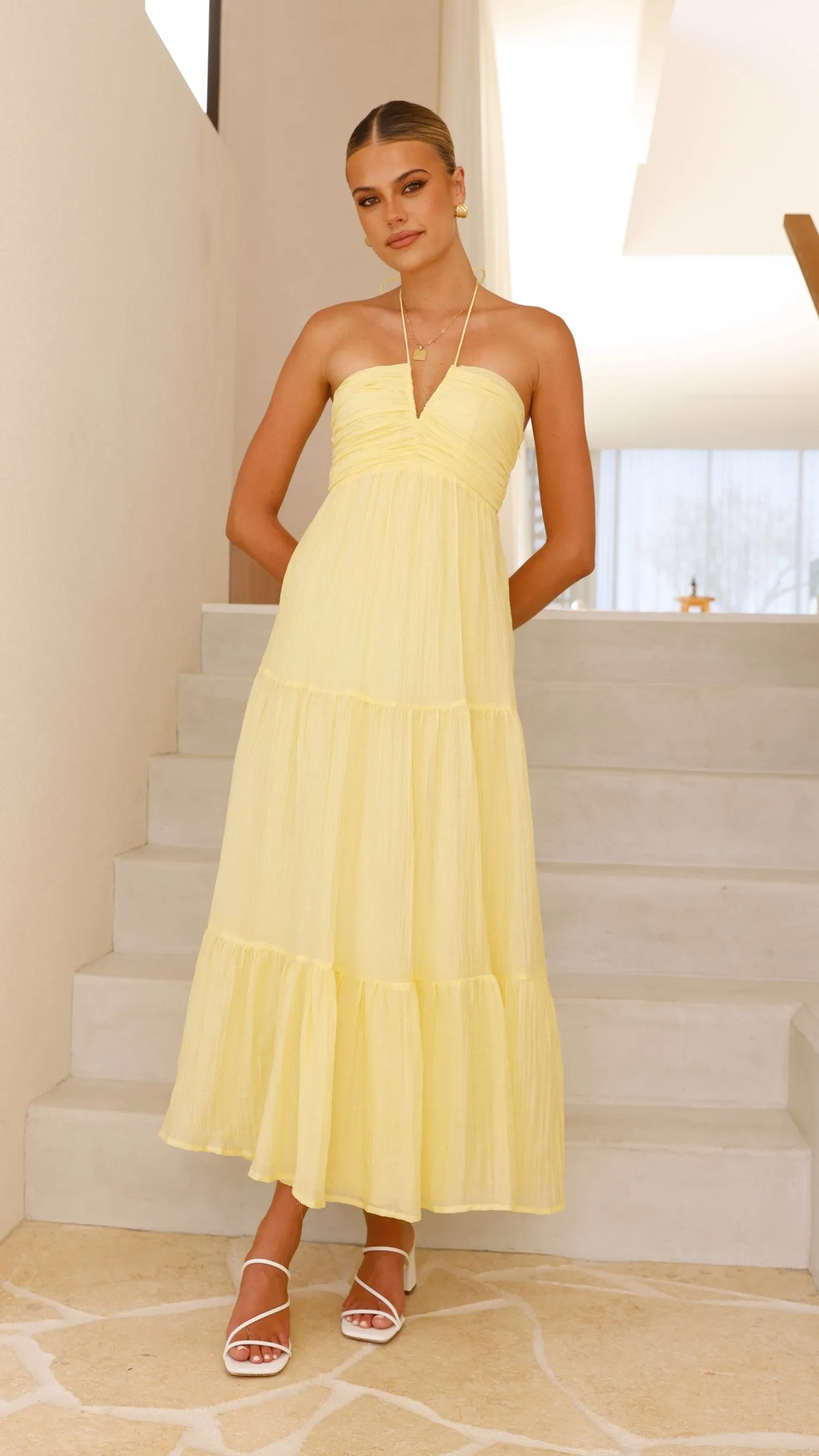 Taffeta Maxi Dress - Yellow