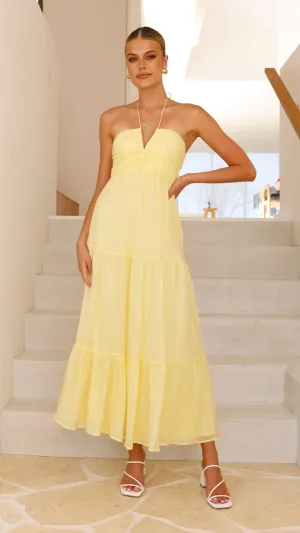 Taffeta Maxi Dress - Yellow