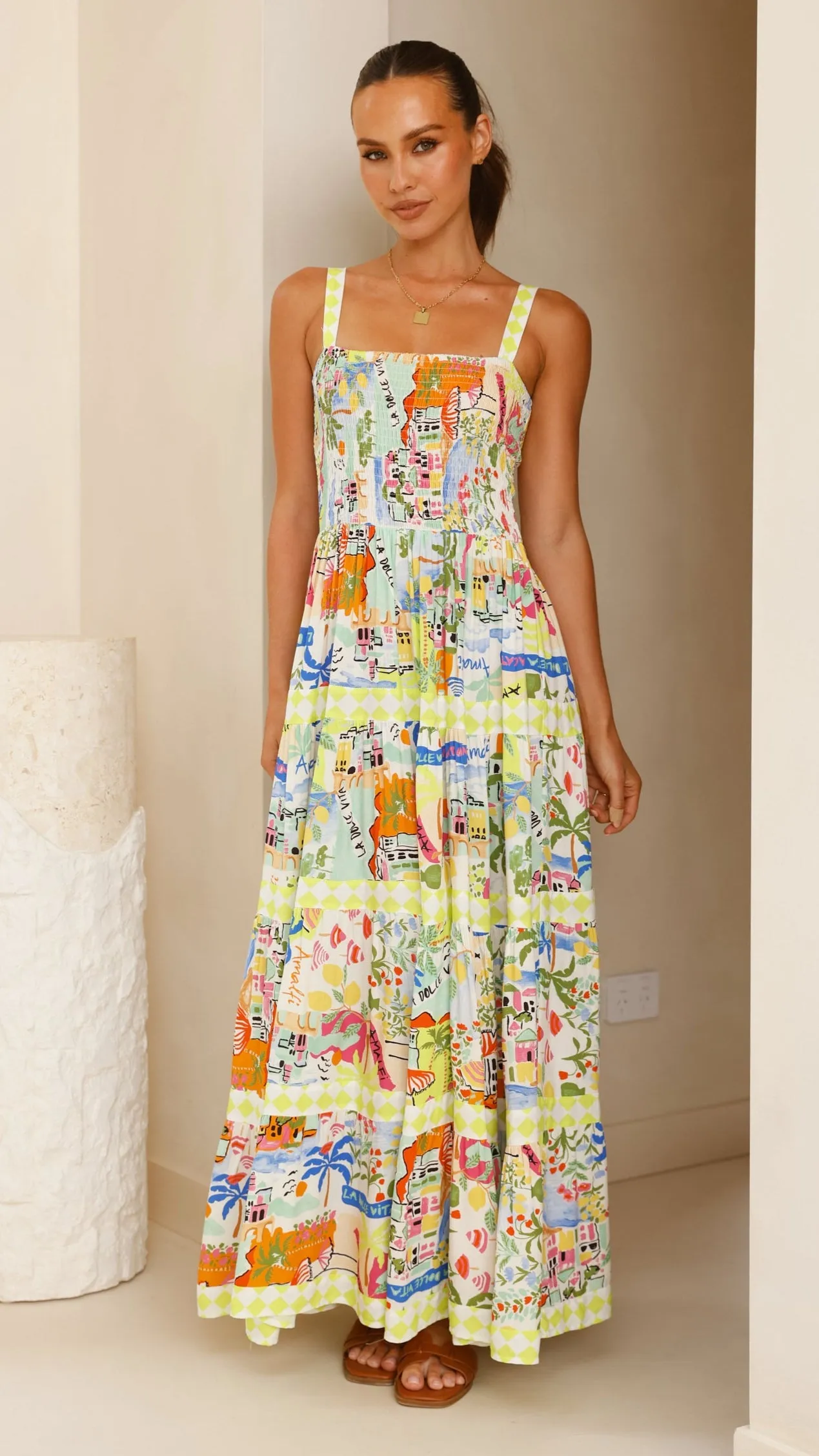 Tahn Maxi Dress - La Dolce Vita Print