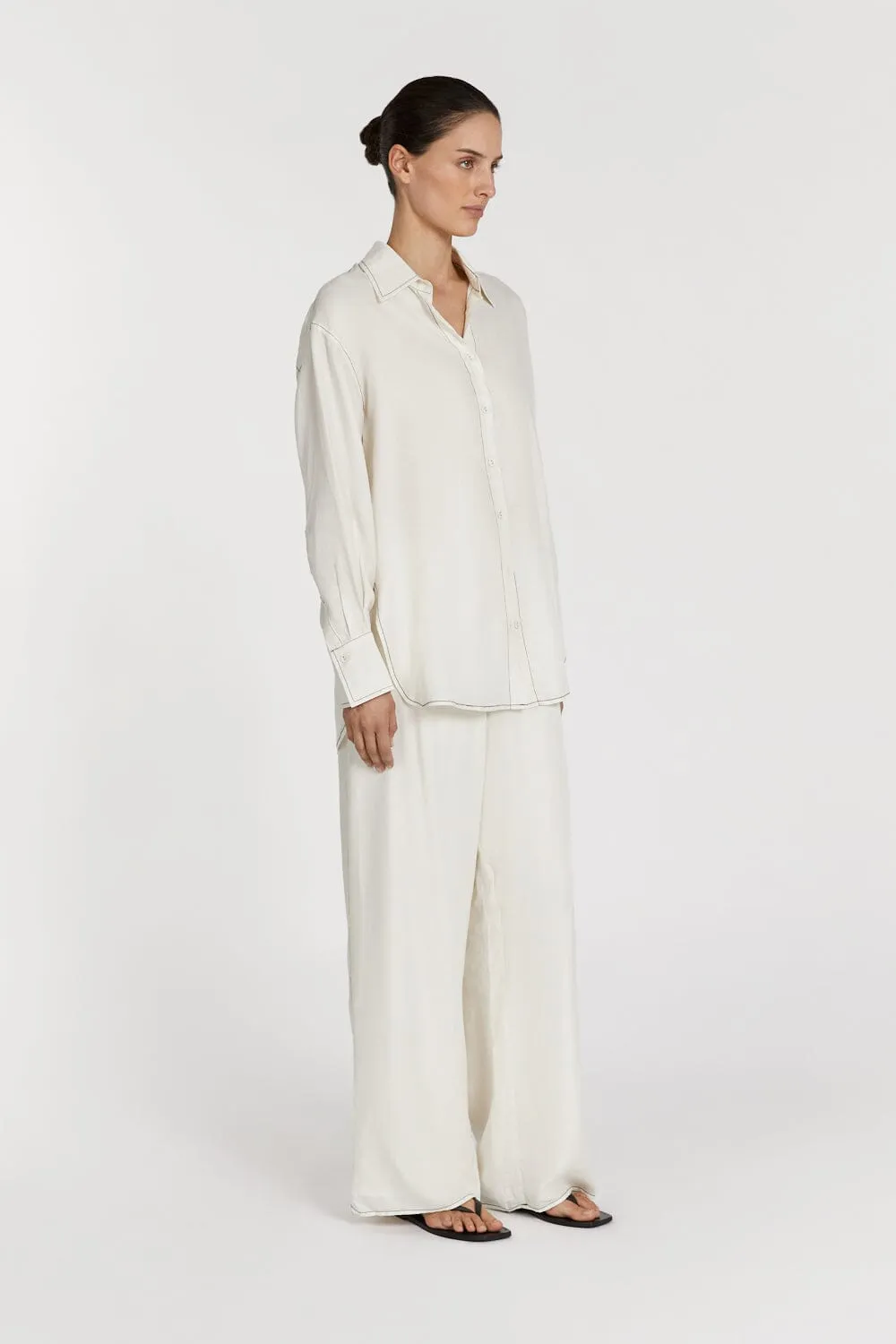 TALI CREAM CUPRO LONG SLEEVE SHIRT