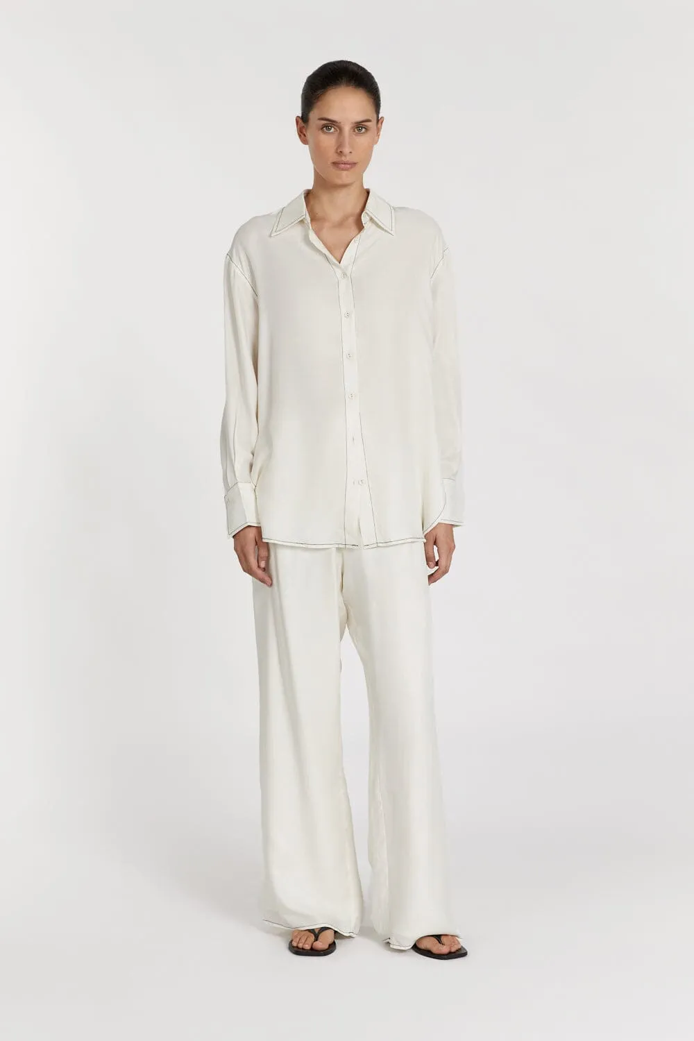 TALI CREAM CUPRO LONG SLEEVE SHIRT