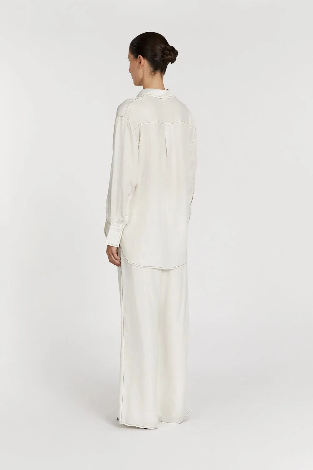 TALI CREAM CUPRO LONG SLEEVE SHIRT