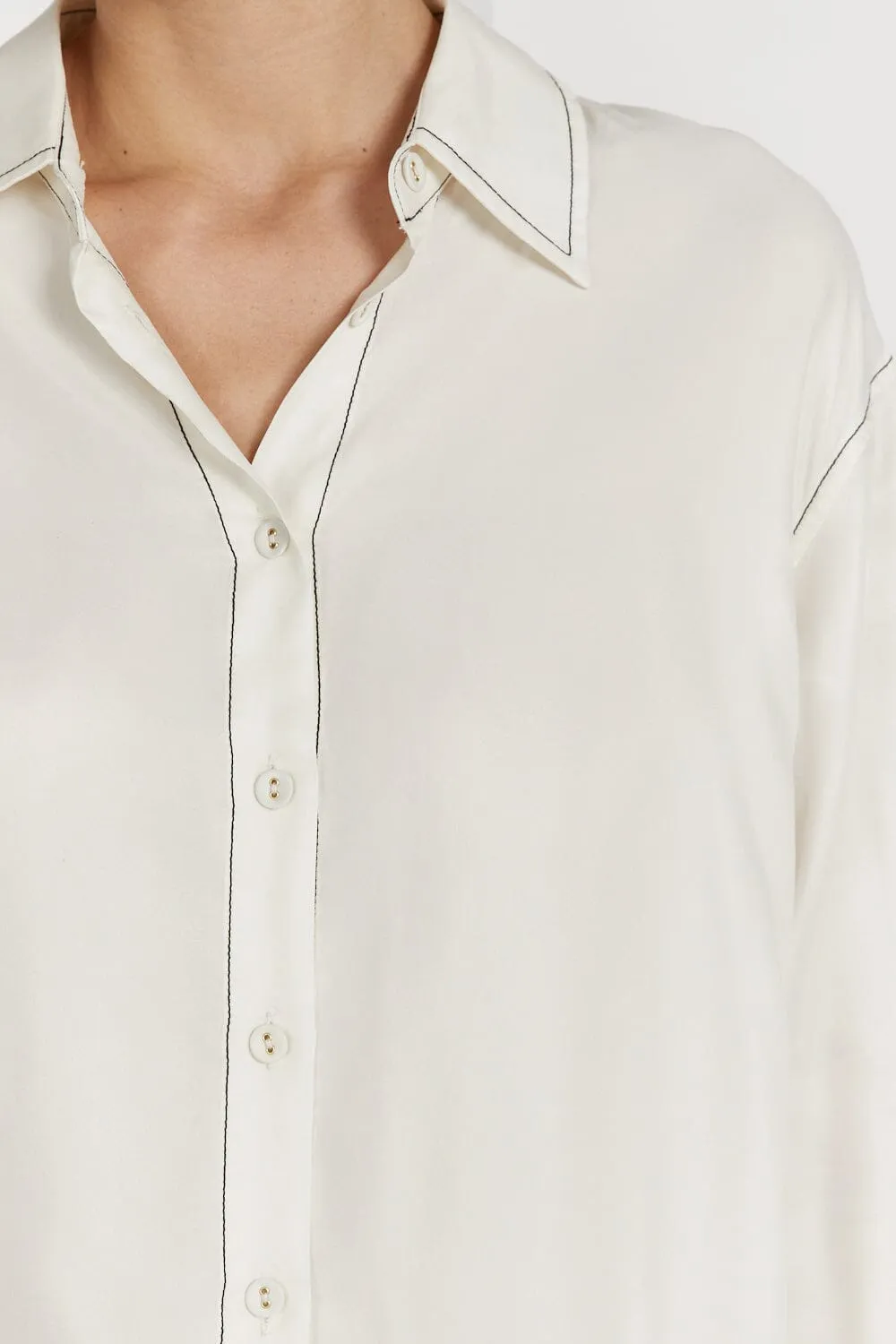 TALI CREAM CUPRO LONG SLEEVE SHIRT