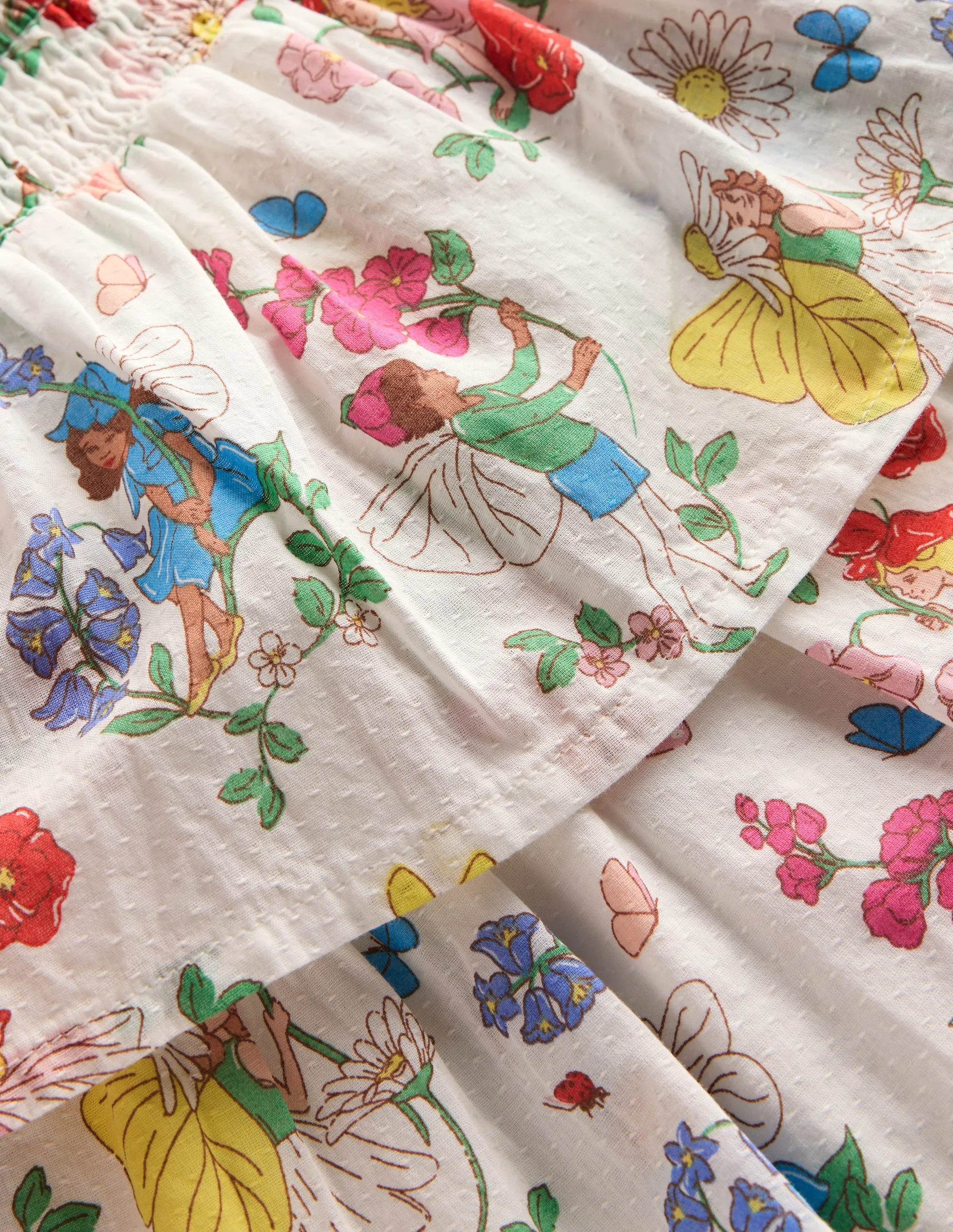 Tiered Woven Skirt-Multi Flower Fairy