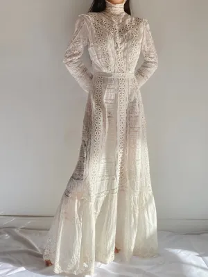 Victorian Mixed Lace Gown - S