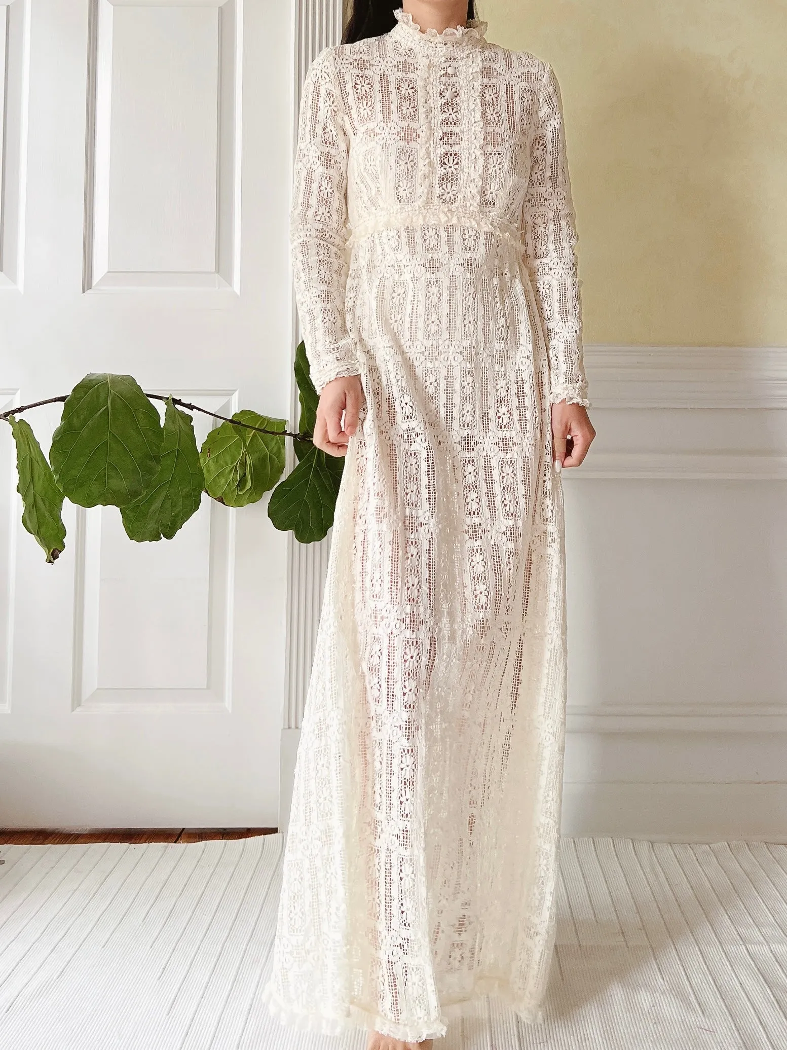 Vintage Crochet Lace Dress - XS