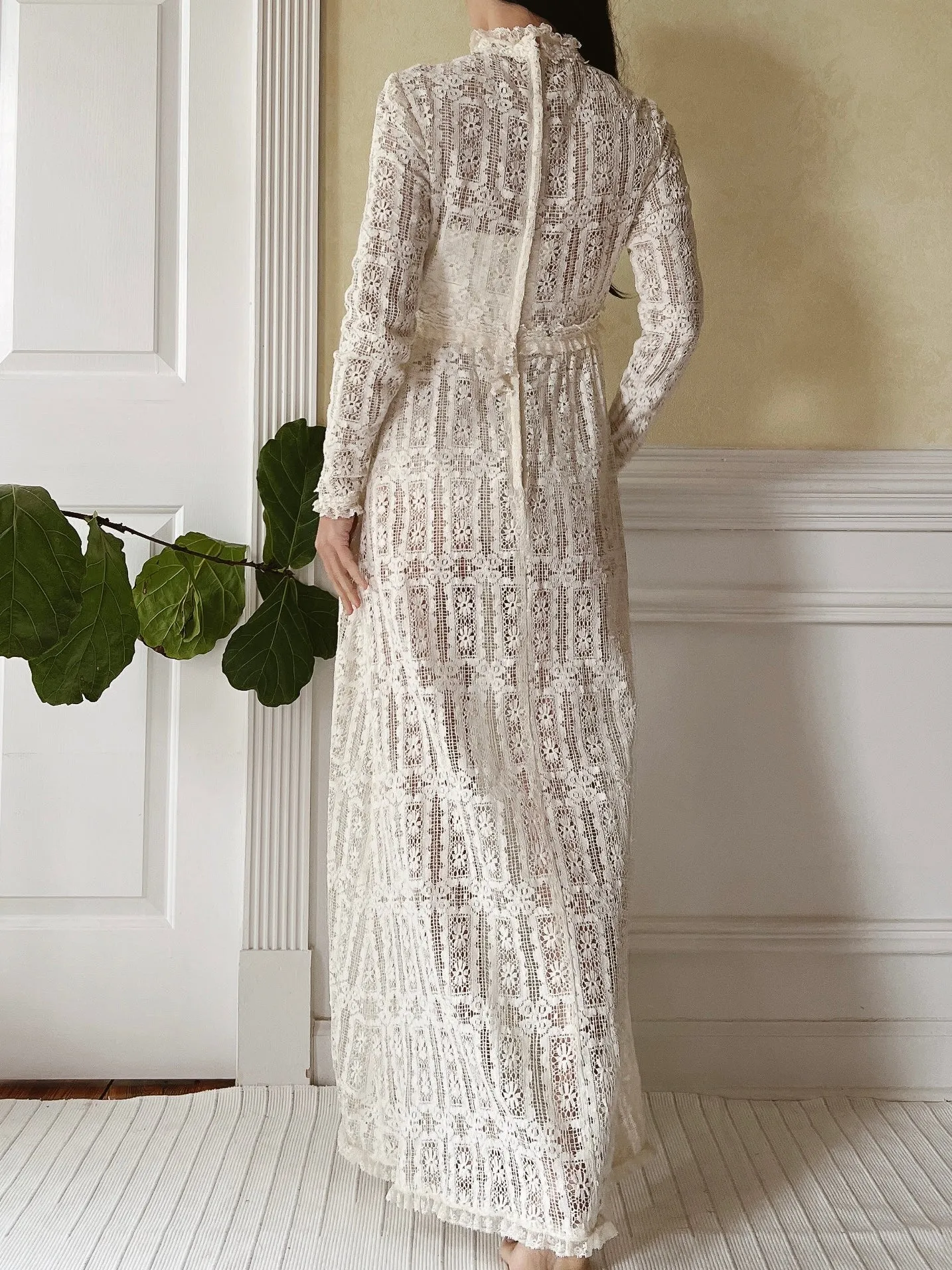 Vintage Crochet Lace Dress - XS