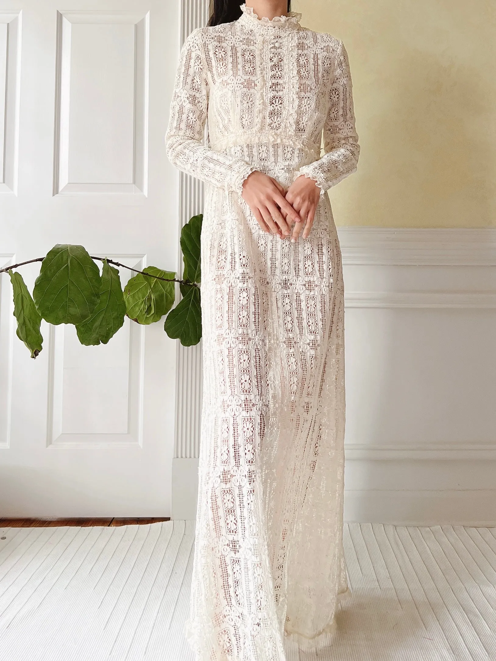 Vintage Crochet Lace Dress - XS