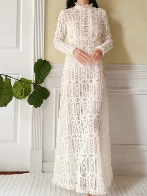 Vintage Crochet Lace Dress - XS