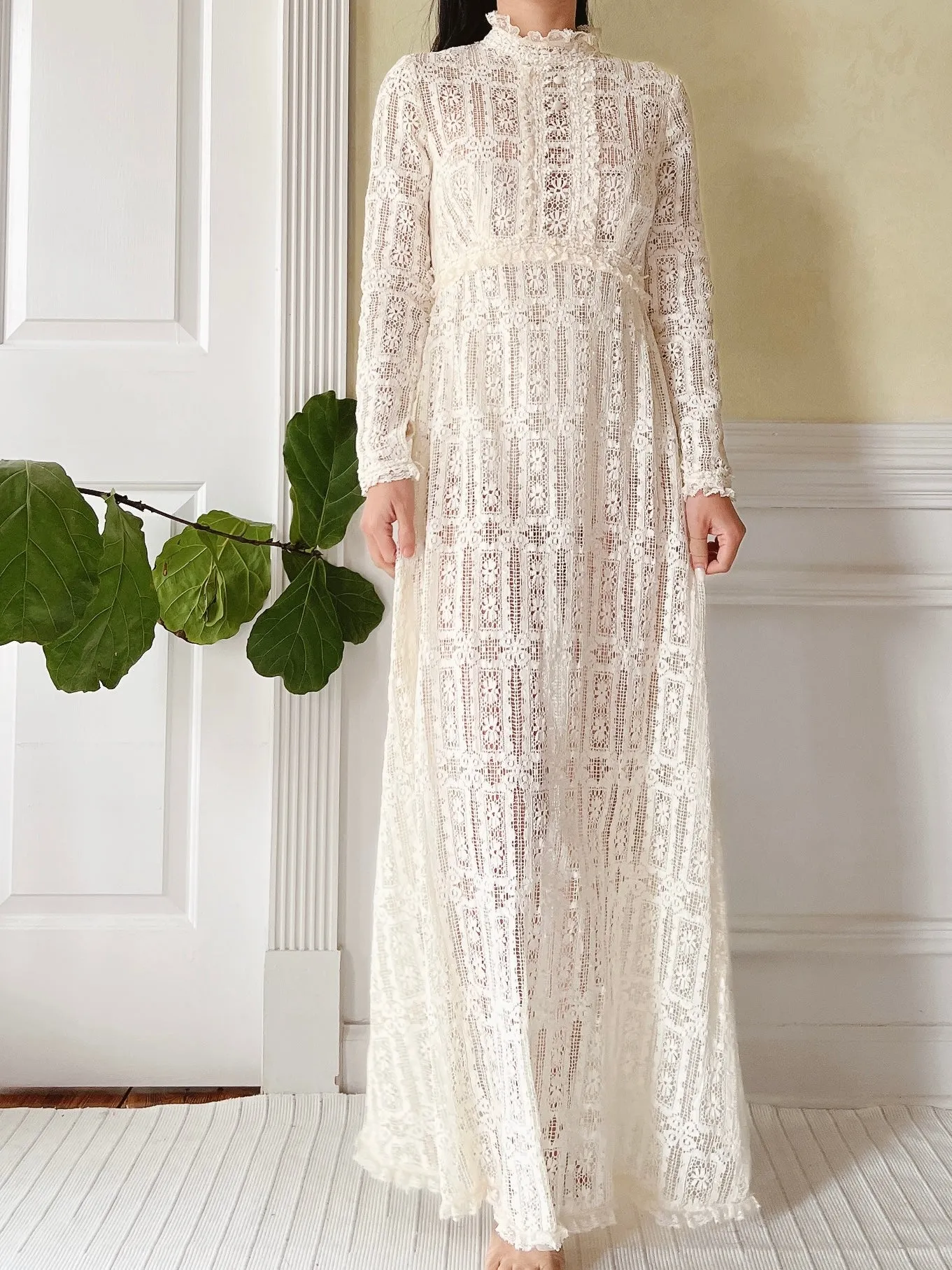 Vintage Crochet Lace Dress - XS