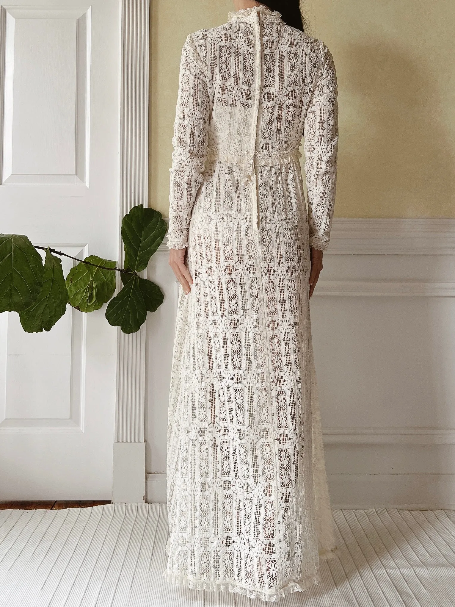 Vintage Crochet Lace Dress - XS