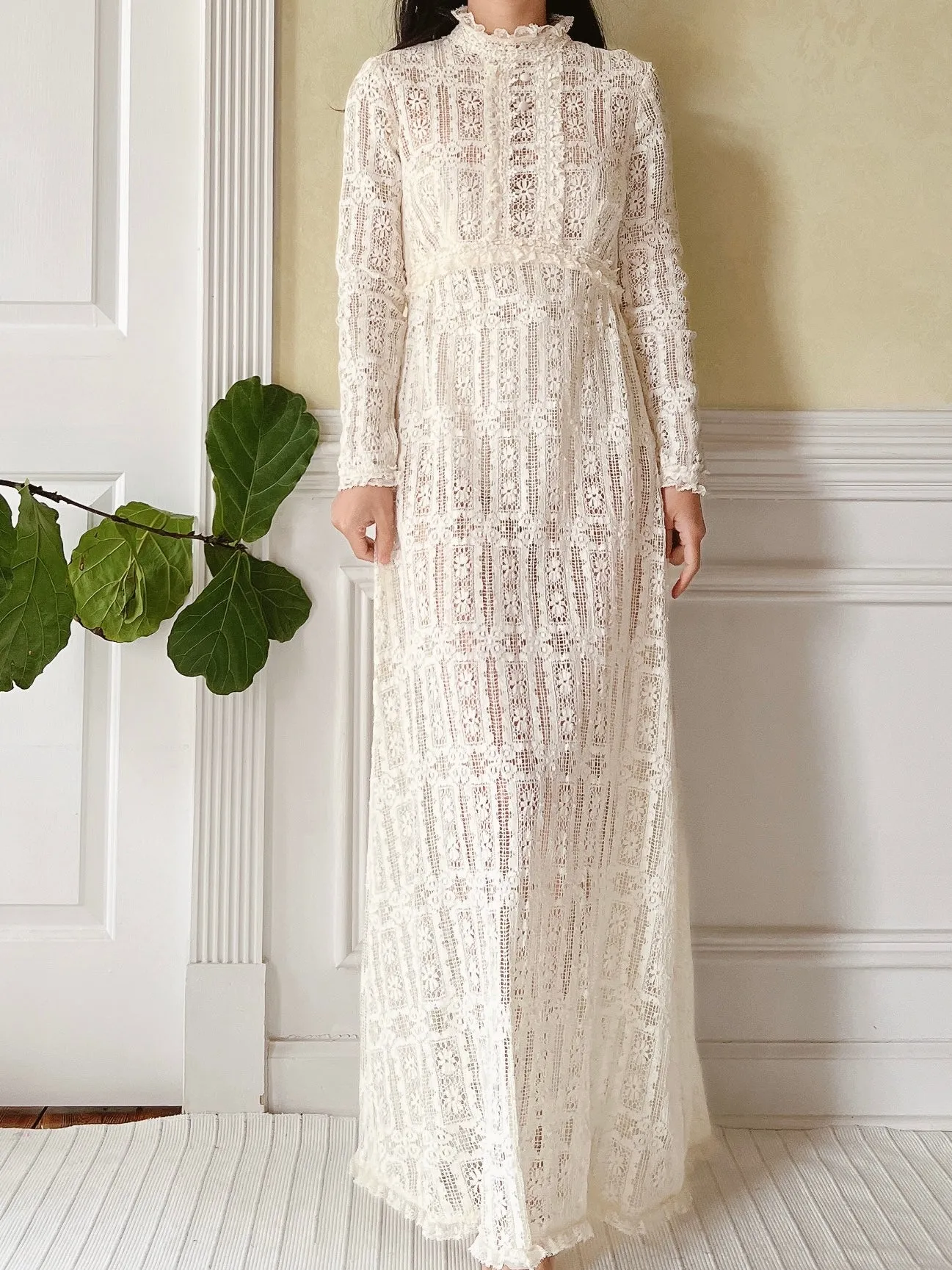 Vintage Crochet Lace Dress - XS