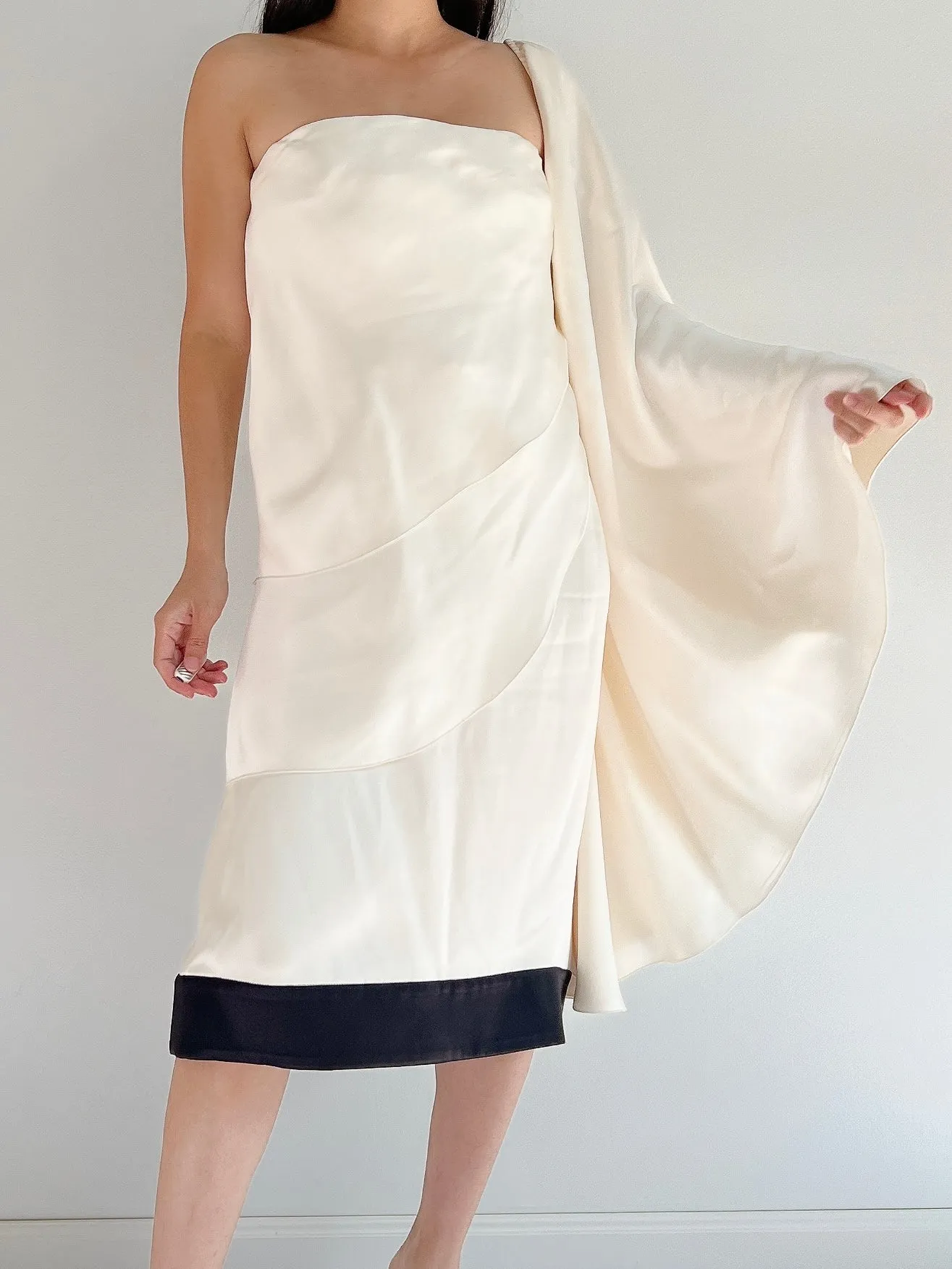 Vintage Giorgio Armani Silk Tiered Dress - L/45
