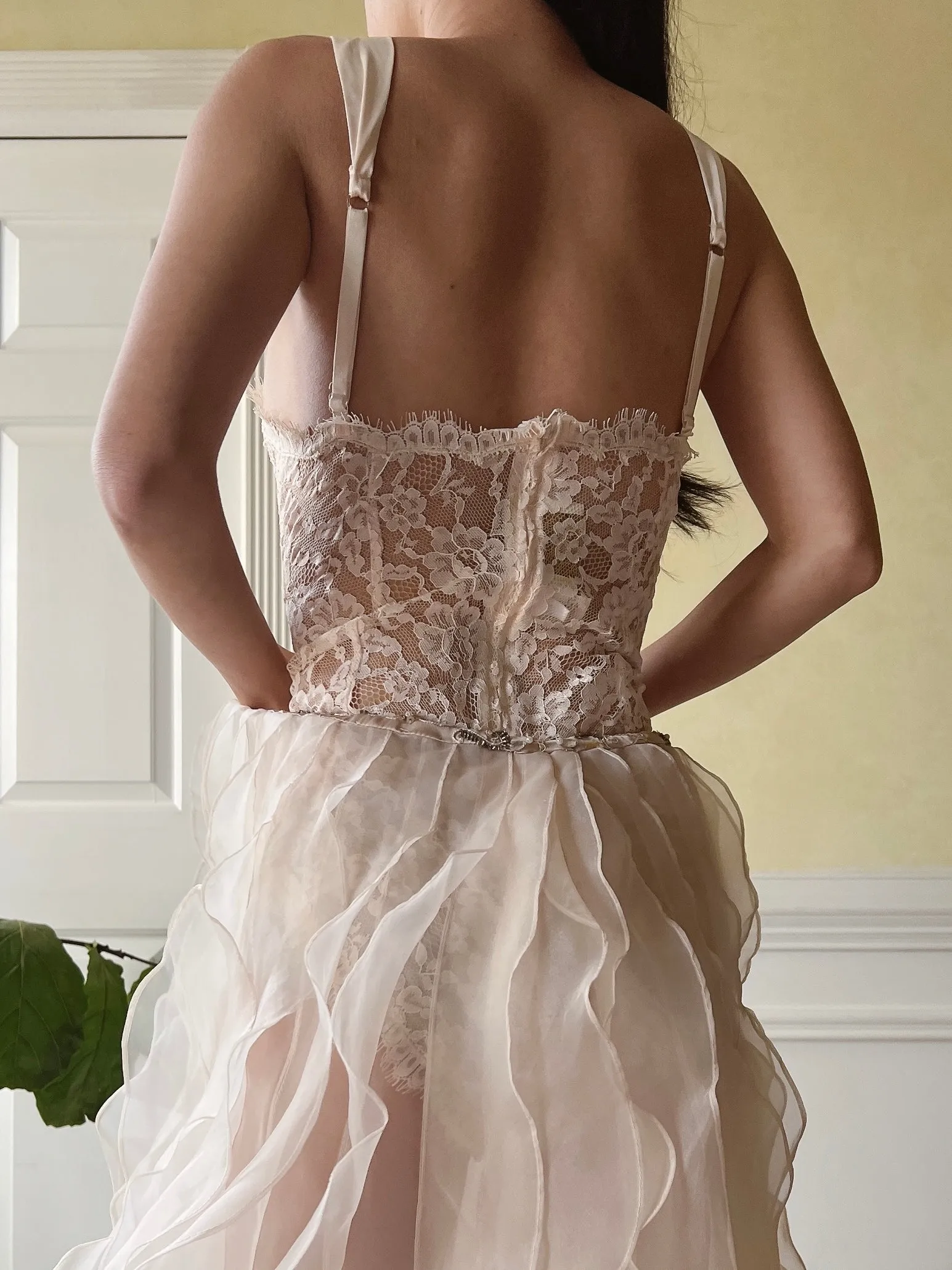 Vintage Lace Bow Teddy - M