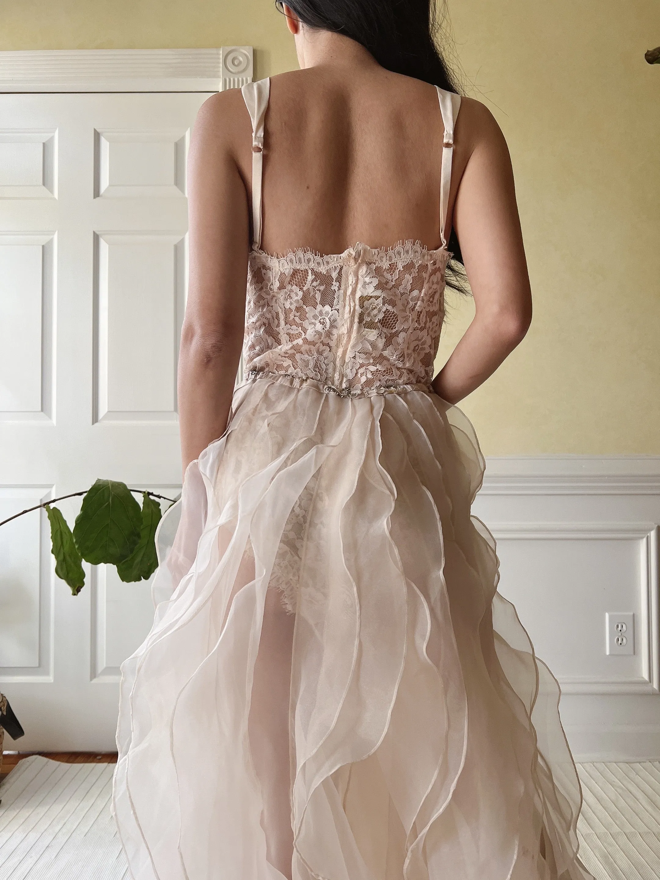 Vintage Lace Bow Teddy - M