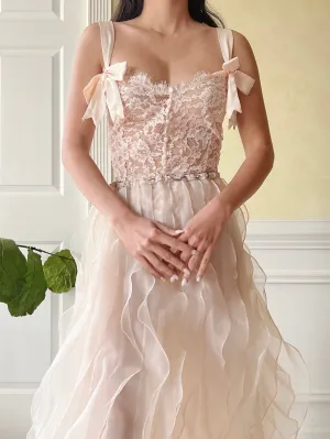 Vintage Lace Bow Teddy - M