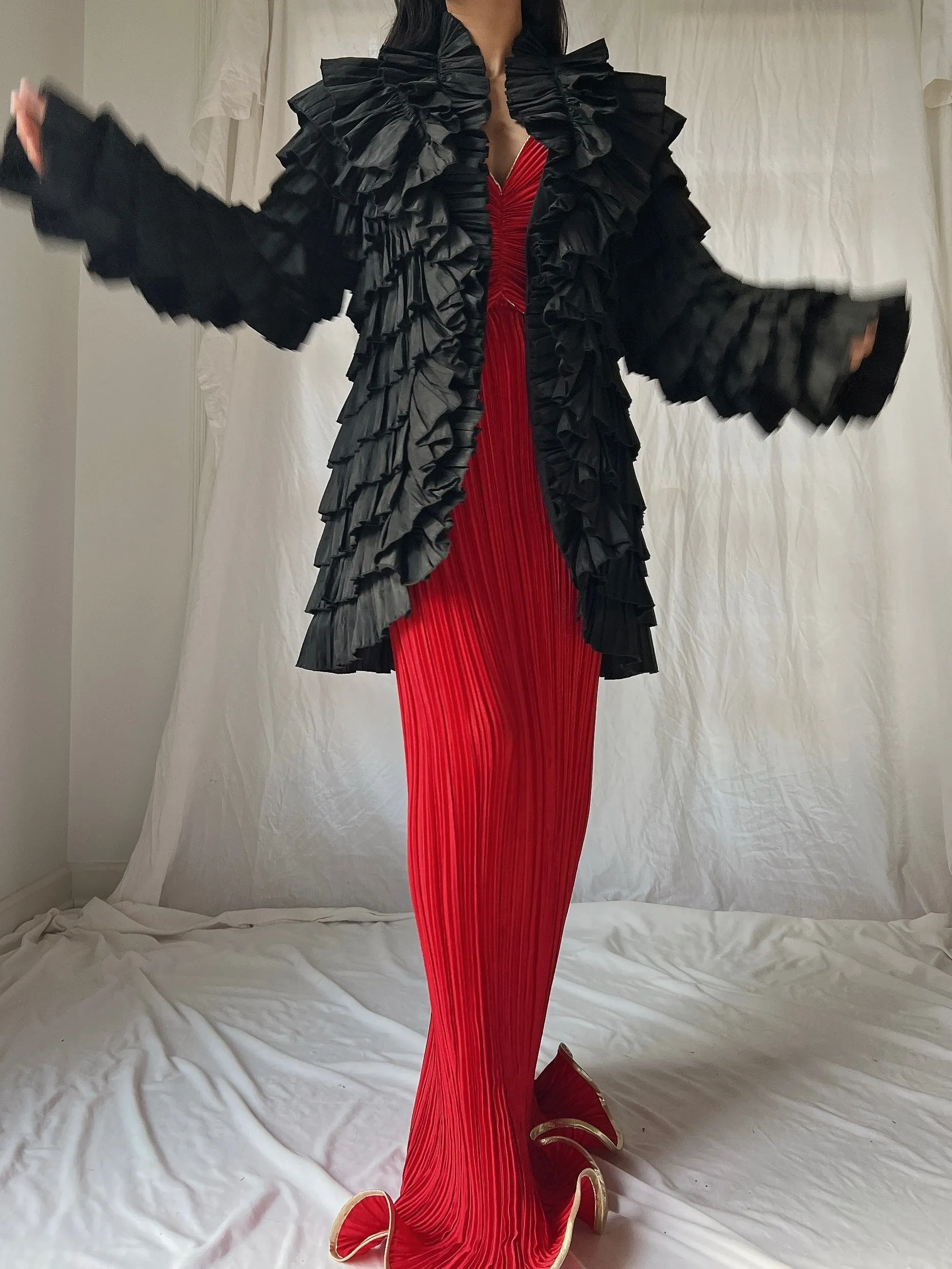 Vintage Ruffle Tiered Jacket - S-M