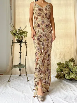 Vintage Sheer Crochet Dress - S
