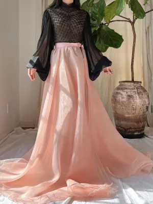 Vintage Sheer Organza Overskirt - M