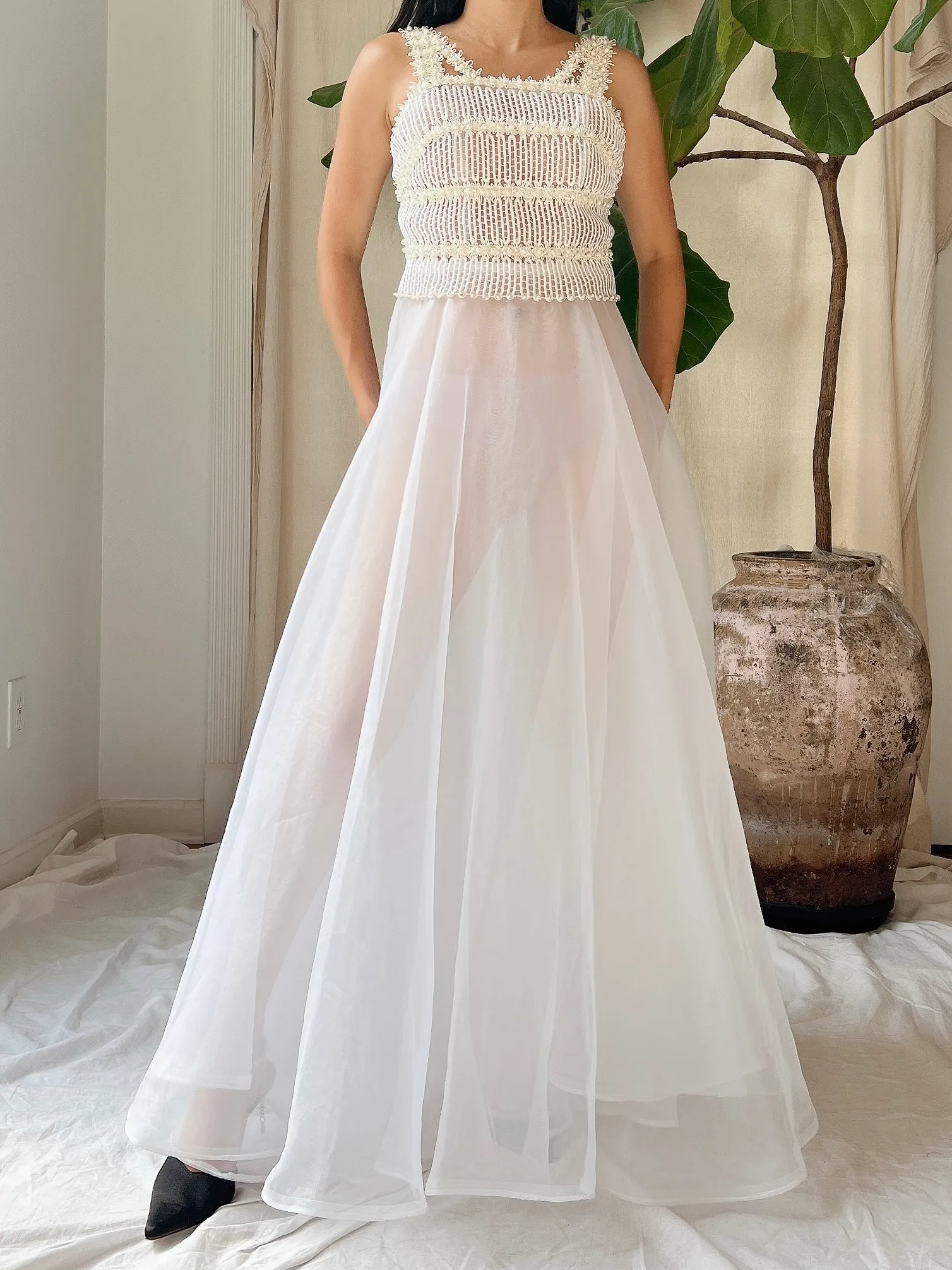 Vintage Sheer Voile Dress - XS
