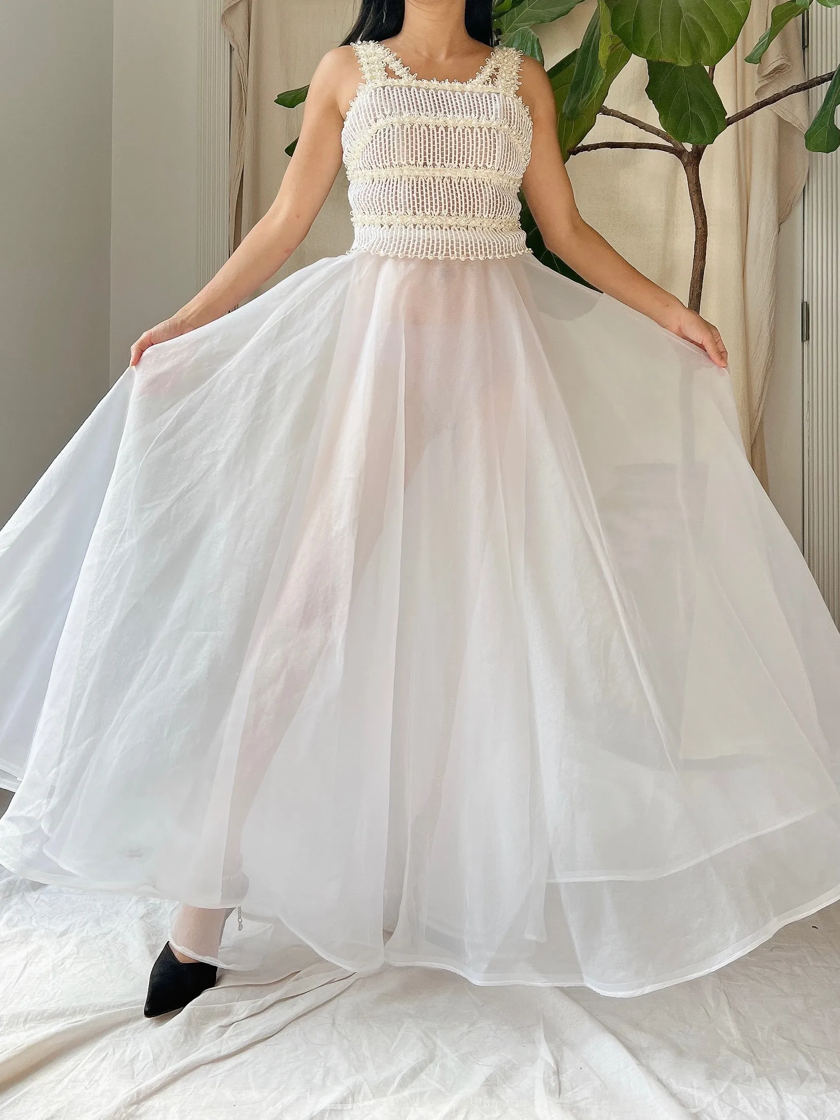 Vintage Sheer Voile Dress - XS