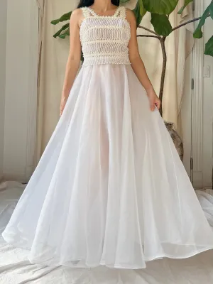 Vintage Sheer Voile Dress - XS