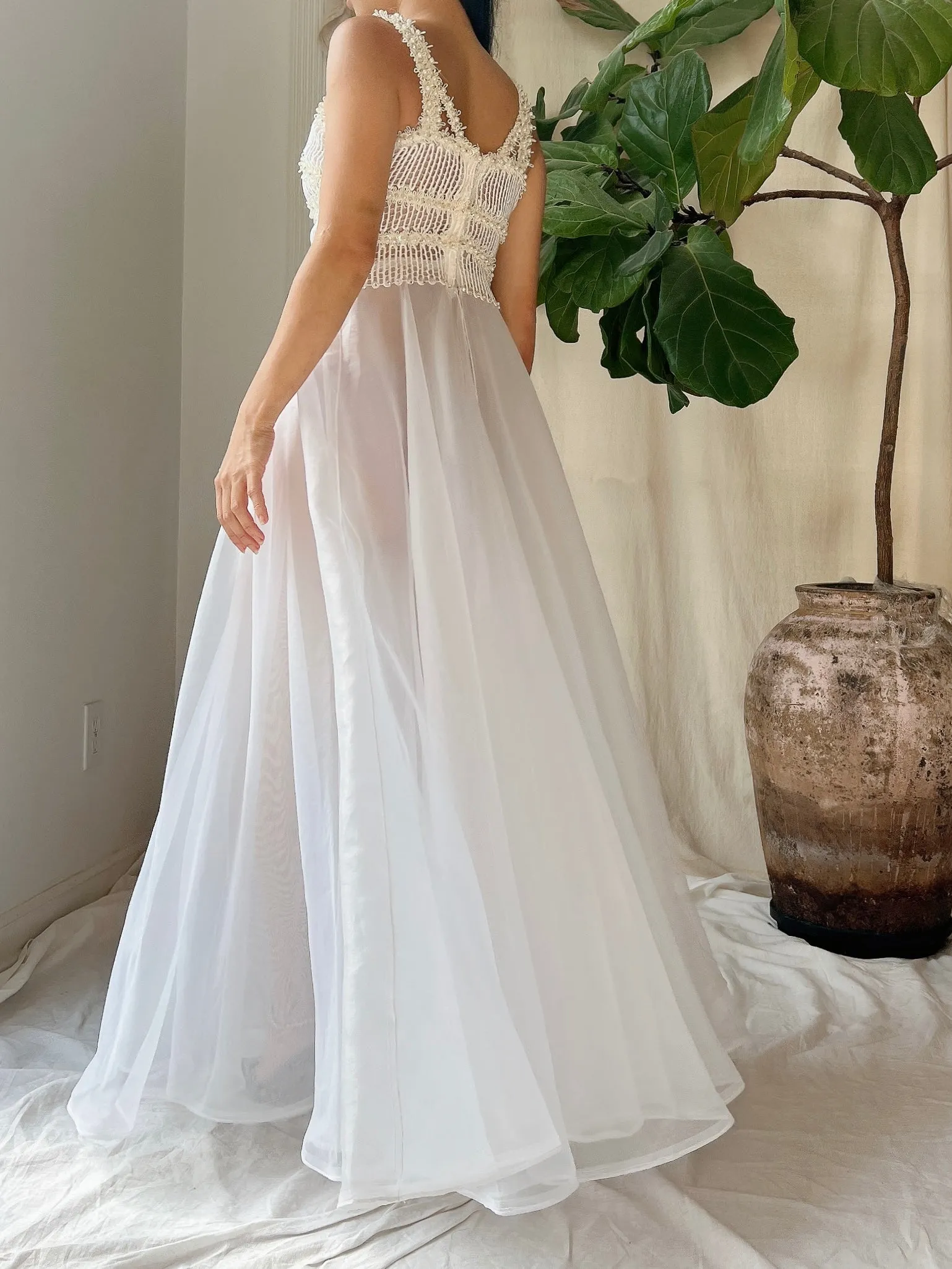 Vintage Sheer Voile Dress - XS