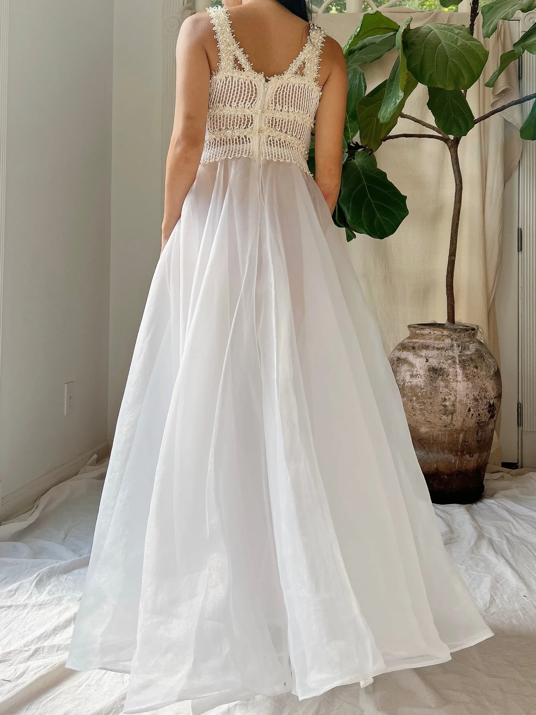 Vintage Sheer Voile Dress - XS