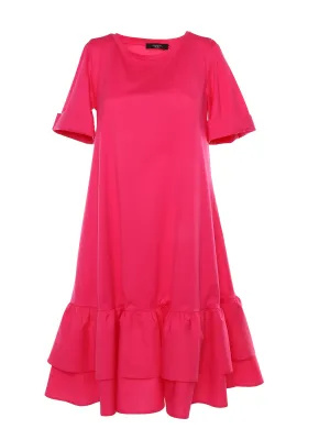 Weekend Max Mara Boat Neck Ruffled Midi Dress