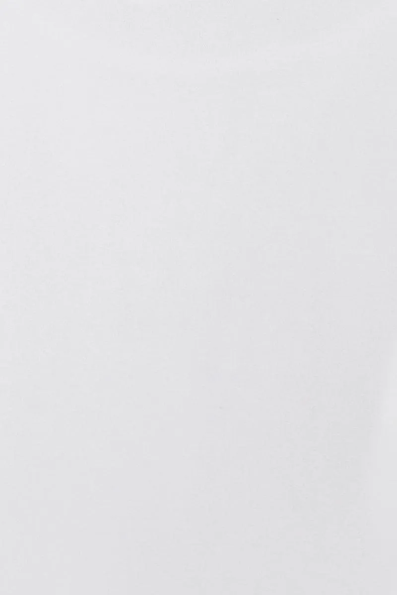White Mini Skirt Front Slit