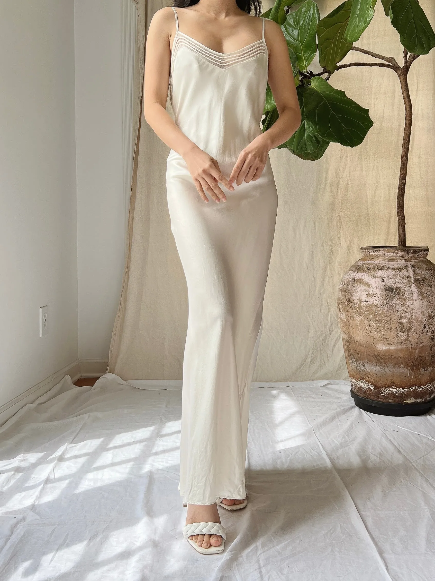 Y2K Silk Illusion Slip Dress - M