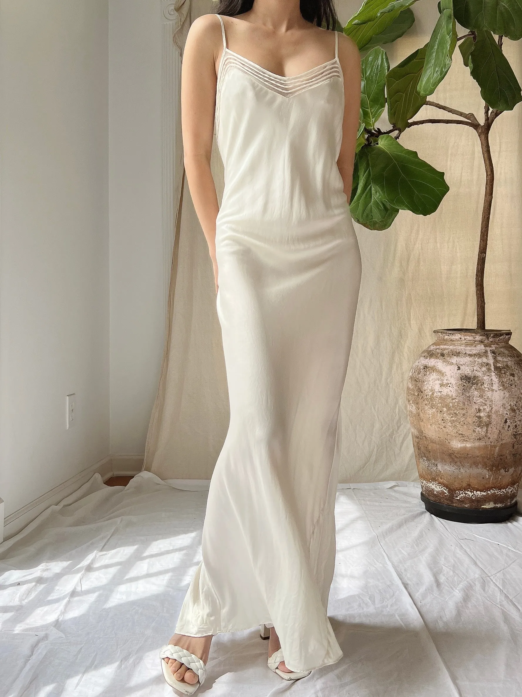 Y2K Silk Illusion Slip Dress - M