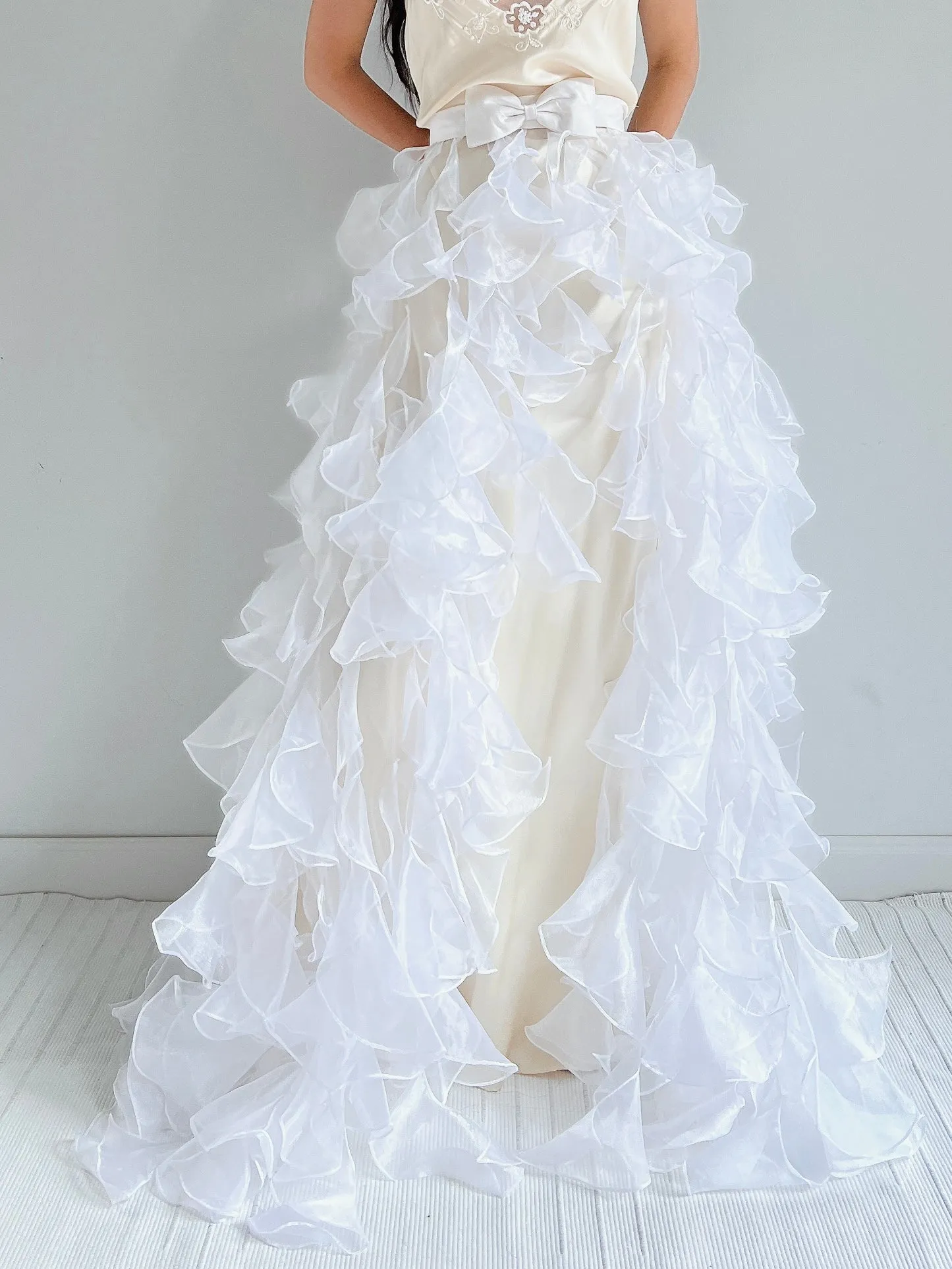 Y2K White Sheer Cape - OSFM