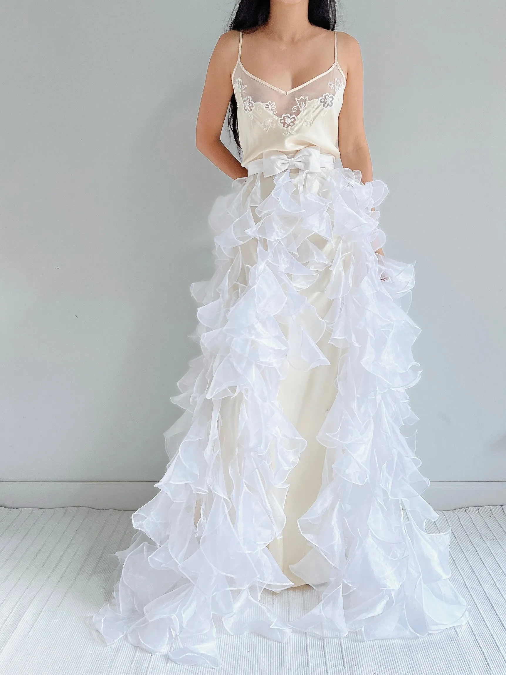 Y2K White Sheer Cape - OSFM