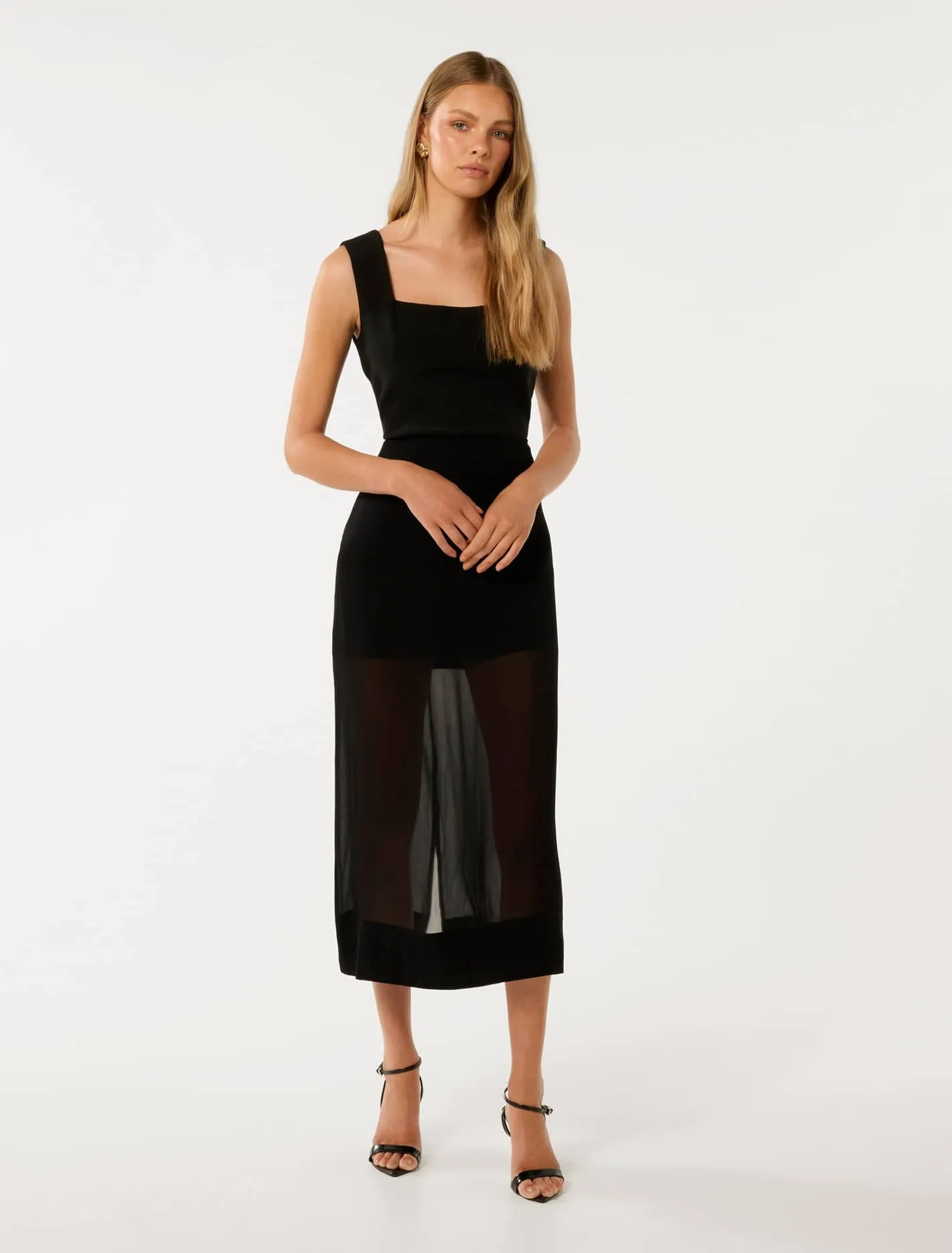 Yolanda Sheer Midi Skirt