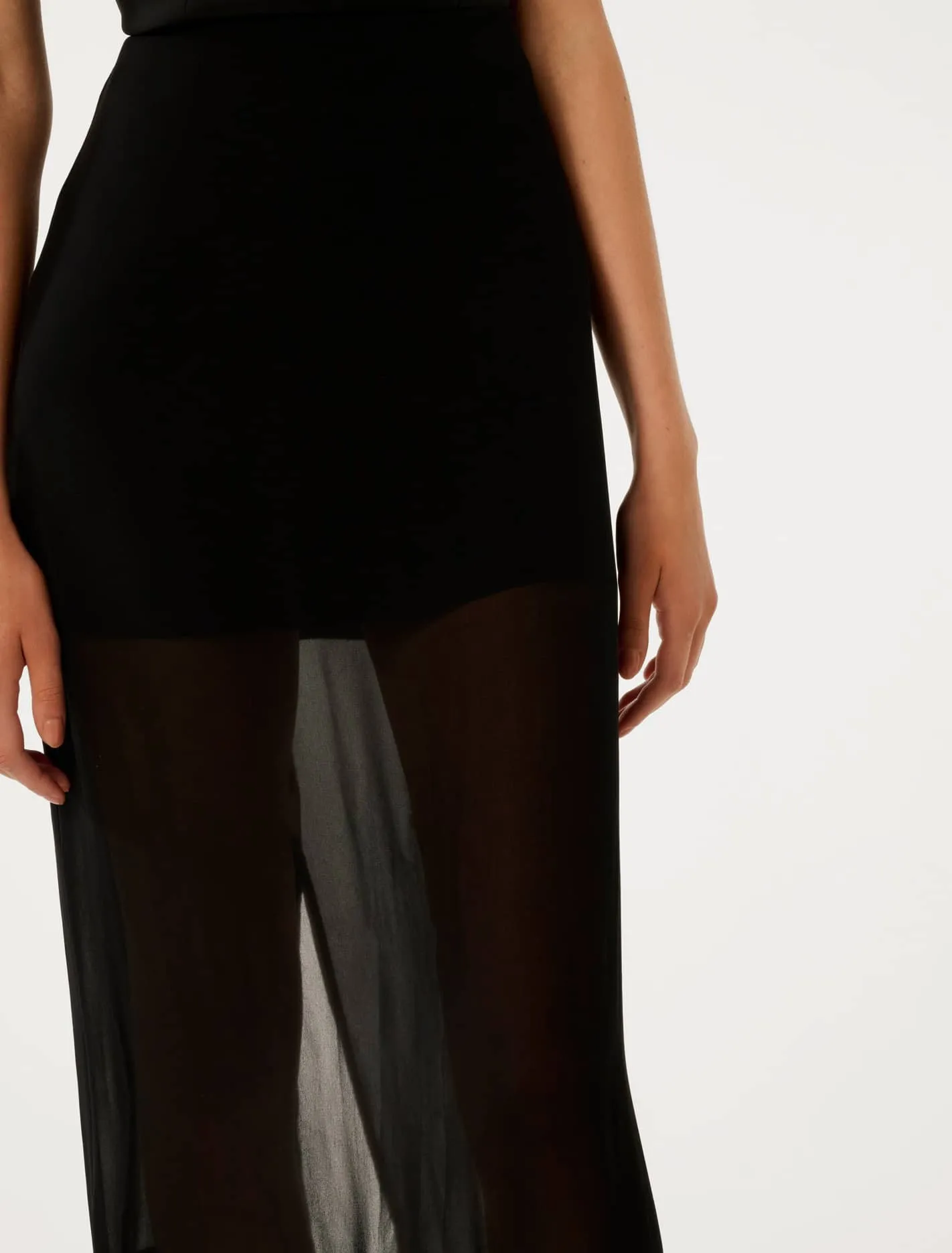 Yolanda Sheer Midi Skirt