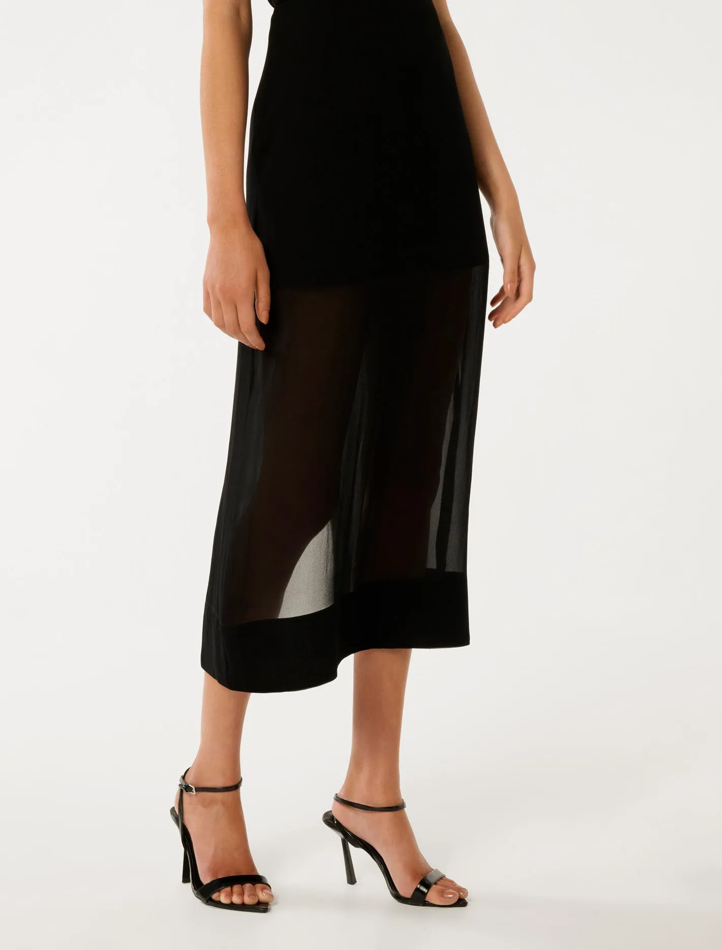 Yolanda Sheer Midi Skirt